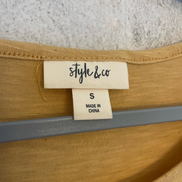 Style and Co Women’s Mustard Yellow Blouse fall top size small - Picture 2 of 4